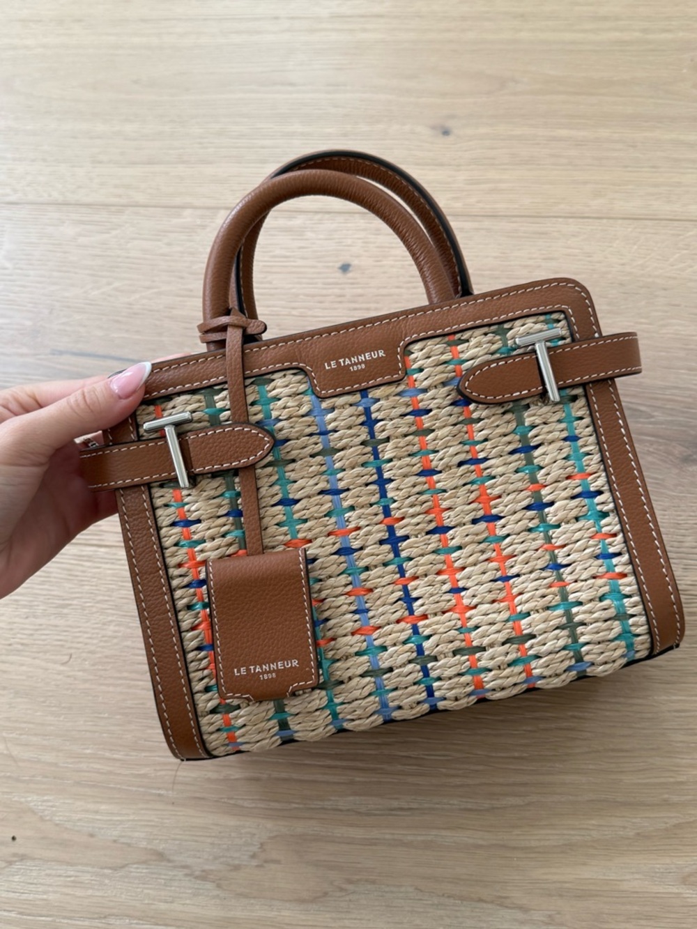 Le Tanneur Emilie small raffia handbag - Picture 3 of 6